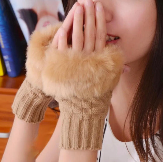 Faux Rabbit Fur Gloves